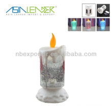 Plastic LED Candle Light with glitter Rotating